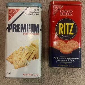 2 Vintage Cracker Tins-Nabisco Premium and Ritz Cracker Tins
